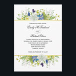 Geheime Garden Rustic Wildflower Wedding Kaart<br><div class="desc">Deze mooie boho-stijl bruiloft uitnodiging is ontworpen met delicate wilde bloemen in gemengde waterverf tinten van paarse, blauw, geel en wit met wijnstok-achtige groen en bos twijgen als accenten. Een suite van bijpassende producten is beschikbaar om uw tuinthema uit te voeren. Bewerk de voorbeeldtekst met uw gegevens. U kunt tekstregels...</div>