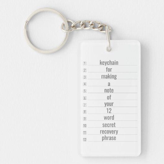 Geheime herstelzin 12 Word-Sleutelhanger Sleutelhanger (Voorkant)