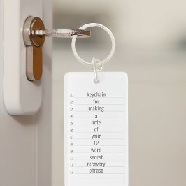 Geheime herstelzin 12 Word-Sleutelhanger Sleutelhanger