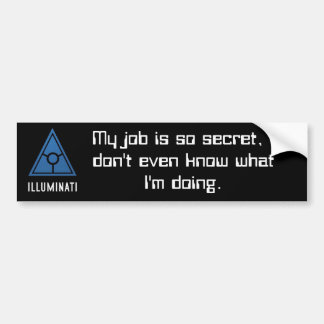 Geheime hommelsticker van World Illuminati. Bumpersticker