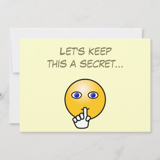 Geheime hush emoticon verrassing kaart (Voorkant)