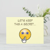 Geheime hush emoticon verrassing kaart (Staand voorkant)