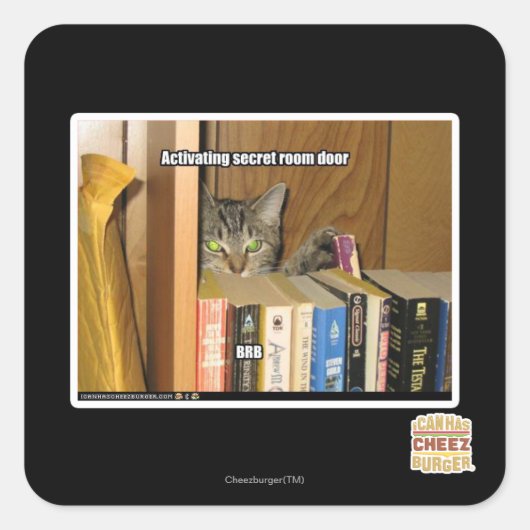 Geheime kamerdeur activeren vierkante sticker (Voorkant)