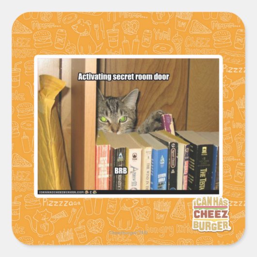 Geheime kamerdeur activeren vierkante sticker (Voorkant)