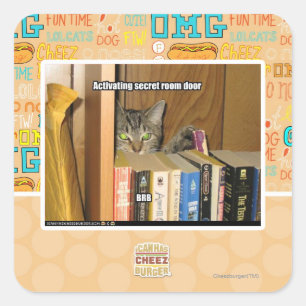 Geheime kamerdeur activeren vierkante sticker