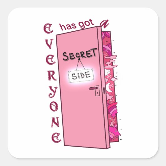 Geheime kant vierkante sticker (Voorkant)