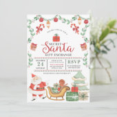 Geheime kerstcadeau-uitwisseling kaart (Staand voorkant)