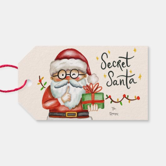 Geheime kerstcadeaus voor Kerstmis Cadeaulabel (Achterkant Horizontaal)