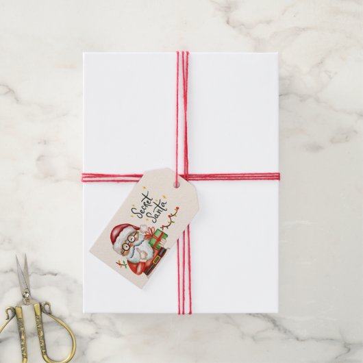 Geheime kerstcadeaus voor Kerstmis Cadeaulabel (Met Touw)