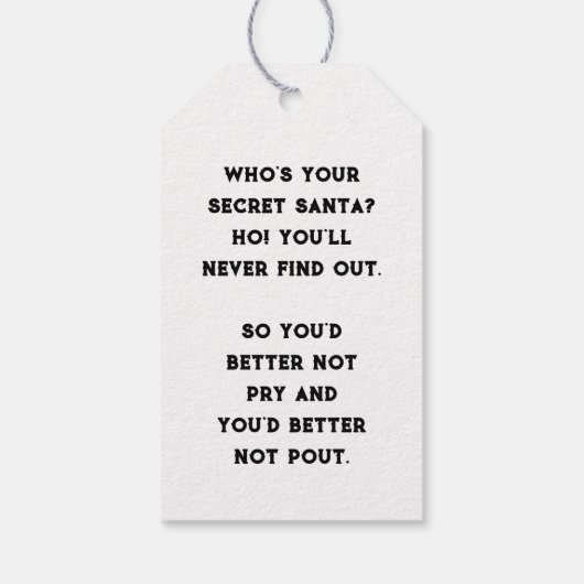 Geheime kerstcadeautjes Labels Cadeaulabel (Achterkant)