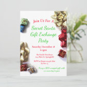 Geheime Kerstfeest Cadeauuitwisseling Kaart (Staand voorkant)