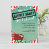 Geheime kerstfeestdag met kerstcadeau voor kerstmi kaart (Staand voorkant)