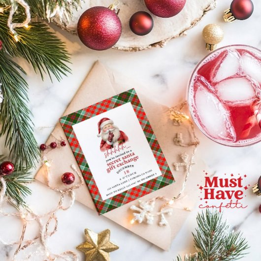 Geheime kerstfeestdag voor kerstmis met kerstcadea feestdagenkaart