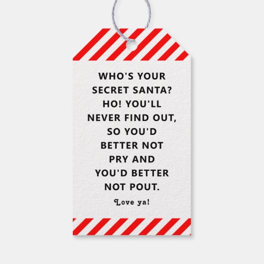 Geheime kerstideeën Gift Labels Cadeaulabel (Achterkant)