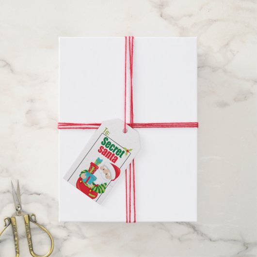 Geheime kerstKerstmis Cadeaulabel (Met Touw)