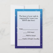 Geheime kerstman, blauw/Pet RSVP Kaartje (Achterkant)