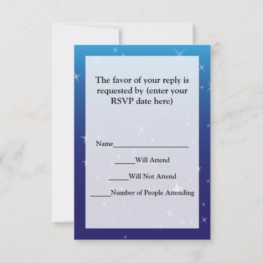 Geheime kerstman, blauw/Pet RSVP Kaartje (Achterkant)