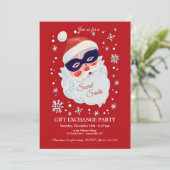 Geheime Kerstman Cadeau Uitwisseling Uitnodiging (Staand voorkant)