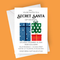 Geheime Kerstman Cadeau Uitwisseling Uitnodiging