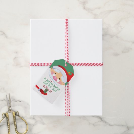 Geheime Kerstman Cadeaubijsluiter Cadeaulabel (Met Touw)