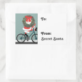 Geheime Kerstman Cadeaubon Rechthoekige Sticker (Tas)