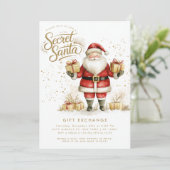 Geheime Kerstman Cadeaubon Swap Kerstmis Kaart (Staand voorkant)