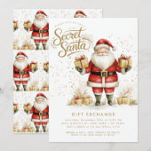 Geheime Kerstman Cadeaubon Swap Kerstmis Kaart (Voorkant / Achterkant)