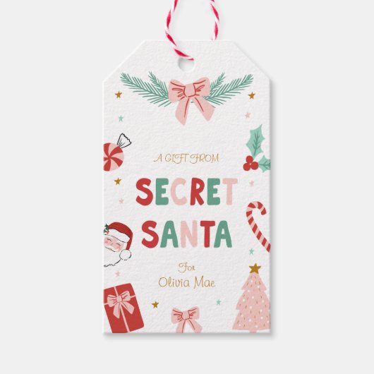 Geheime Kerstman Cadeautag Kinderen Kerst Cadeauta Cadeaulabel (Voorkant)