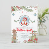 Geheime Kerstman Feest – Bos Kerstpret Kaart (Staand voorkant)