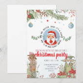 Geheime Kerstman Feest – Bos Kerstpret Kaart (Voorkant / Achterkant)