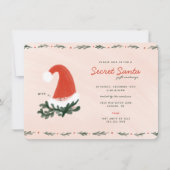 Geheime Kerstman Feest Gift Uitwisseling Uitnodigi Kaart (Voorkant)