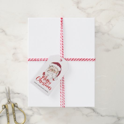 Geheime Kerstman Gift Exchange Kerstmis Cadeaulabel (Met Touw)