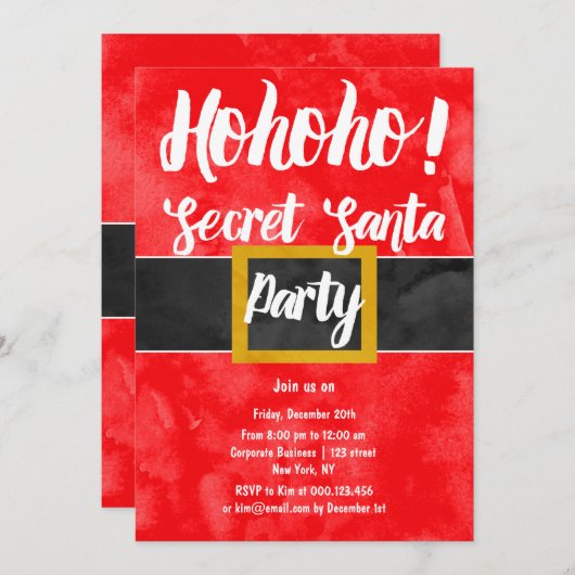 Geheime Kerstman ho ho corporate kerstfeest Kaart (Voorkant / Achterkant)