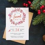 Geheime kerstman | Kerstfeestdag in de winter Kaart<br><div class="desc">Elegant winter rustic met een grote kerstfeestdag sjabloon met oranje koraalrode en fuchsia roze bessen,  een kleine kardinaal vogel en een modern hedendaags typografische script.         Personaliseer het met uw details!                De uitnodiging is geschikt voor winterse feestdagen/kerstelegante kerkelijke kerkelijke populaire familie of vrienden uit het platteland of seizoensbijeenkomsten.</div>