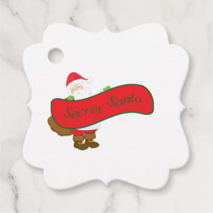 Geheime Kerstman met Santa Figuur Bedankjes Labels