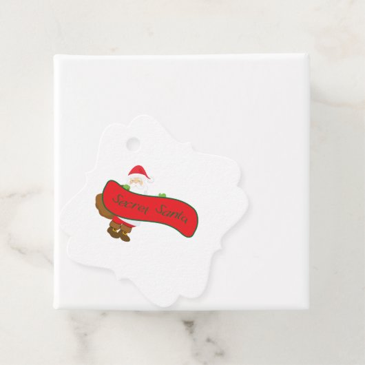 Geheime Kerstman met Santa Figuur Bedankjes Labels (In situ)
