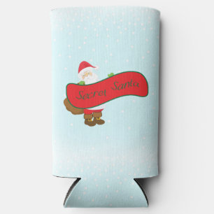 Geheime Kerstman met Santa Figuur Custom Achtertek Seltzer Blikjeskoeler