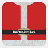 Geheime kerstman met speciale kerstmis vierkante sticker (Voorkant)