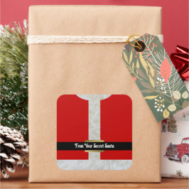 Geheime kerstman met speciale kerstmis vierkante sticker