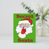 Geheime Kerstman op Christmas Green Feestdagenkaart (Staand voorkant)