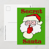 Geheime Kerstman op Christmas Green Feestdagenkaart (Voorkant / Achterkant)