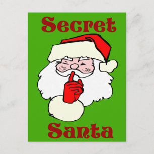 Geheime Kerstman op Christmas Green Feestdagenkaart