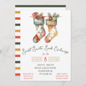 Geheime Kerstman, Sock Swap, Exchange Holiday Part Kaart (Voorkant / Achterkant)