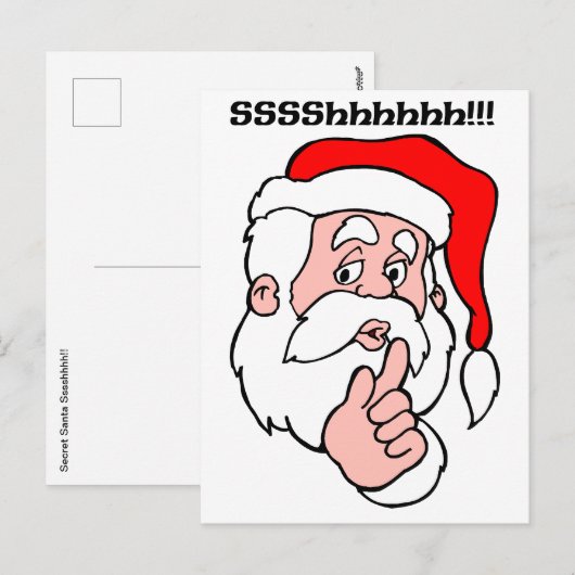 Geheime Kerstman Sssshhhh!! Feestdagenkaart (Voorkant / Achterkant)