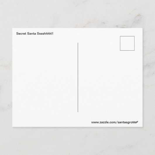 Geheime Kerstman Sssshhhh!! Feestdagenkaart (Achterkant)