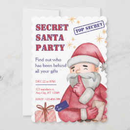 Geheime Kerstman Uitnodiging, Kerstuitnodigingen Kaart