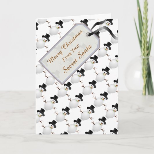 Geheime Kerstman - Vrolijke Kerstmannen Feestdagen Kaart (Voorkant)