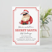 Geheime Kerstmis feestdag uitnodiging (Staand voorkant)