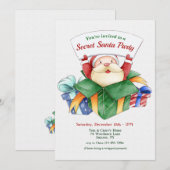 Geheime kerstpartij kaart (Voorkant / Achterkant)