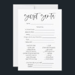 Geheime kerstspelletjes voor kerstmis in Santa Que Kaart<br><div class="desc">Deze moderne,  minimale geheime Santa game is voorzien van een prachtige calligrafie lettertype   een eenvoudig serif lettertype. Bewerk alle formuleringen zodat deze moderne vakantiegame past bij uw evenement   stijl!</div>